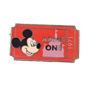 Disney Mickey Mouse Trading Pin Admit One Brooch Ticket 1971 Pin Jewelry Badge
